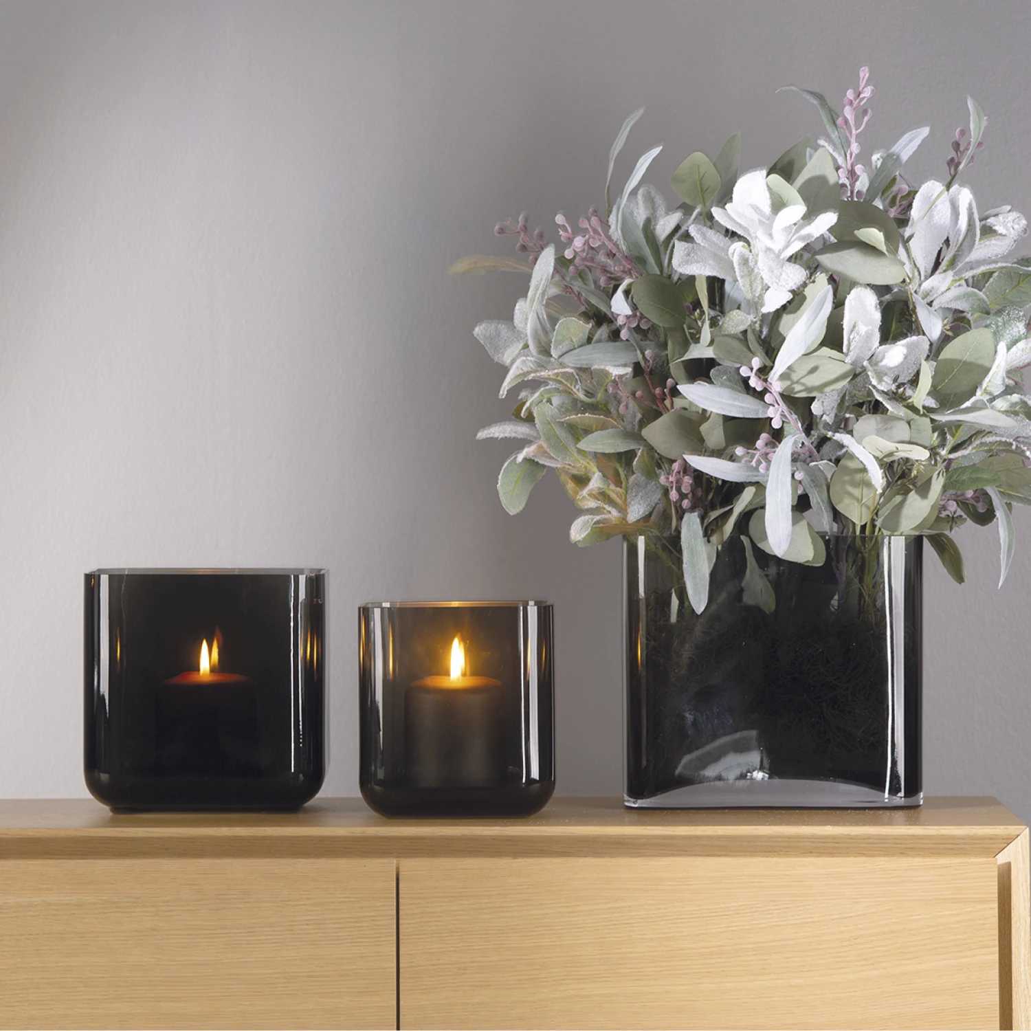 Fink Living Windlicht/ Vase RUBIO Grau Klein 2 Fink Living Windlicht/ Vase RUBIO Grau Klein – Bild 2