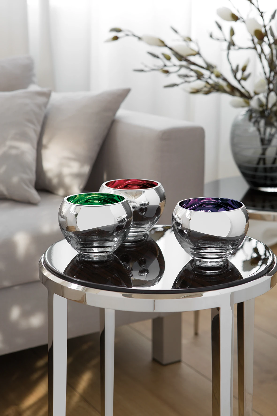 Fink Living COLORE Teelichthalter Silber 3 Fink Living COLORE Teelichthalter Silber – Bild 3