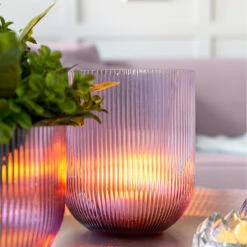 Fink Living Vase/Windlicht SOLARI Rosé Hoch -Fink 115277 2