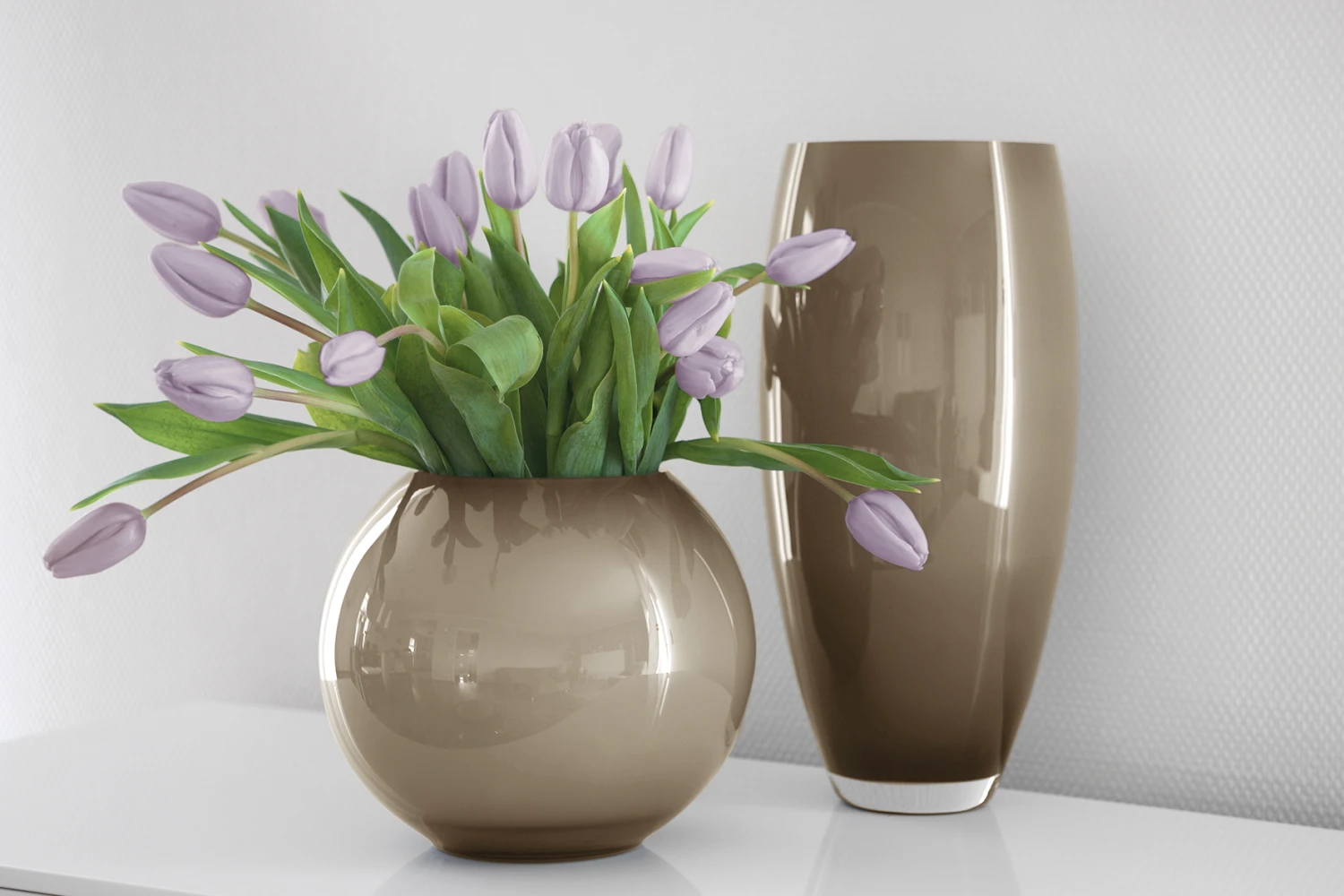 Fink Living Vase MOON Opal Greige 2 Fink Living Vase MOON Opal Greige – Bild 2