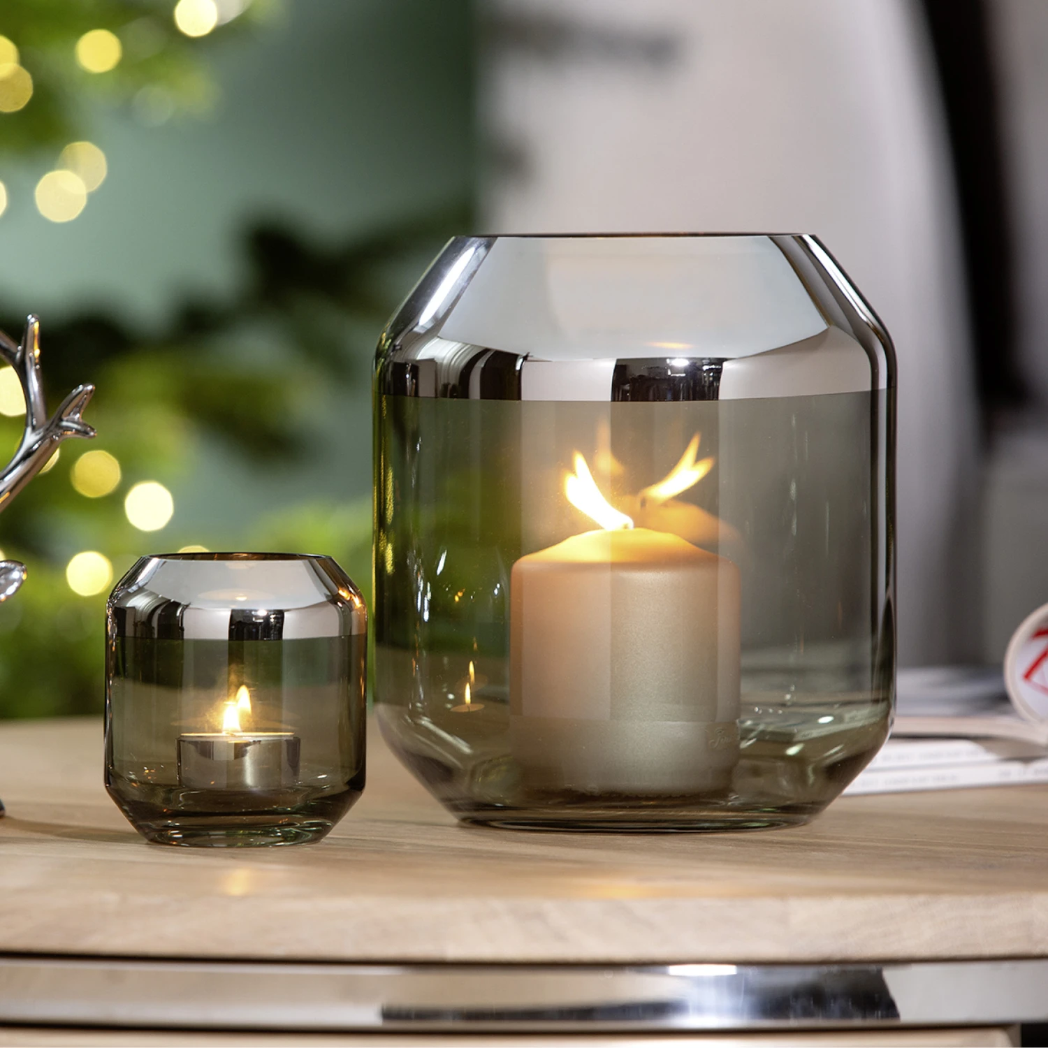 Fink Living SMILLA Windlicht Dunkelgrün 2 Fink Living SMILLA Windlicht Dunkelgrün – Bild 2