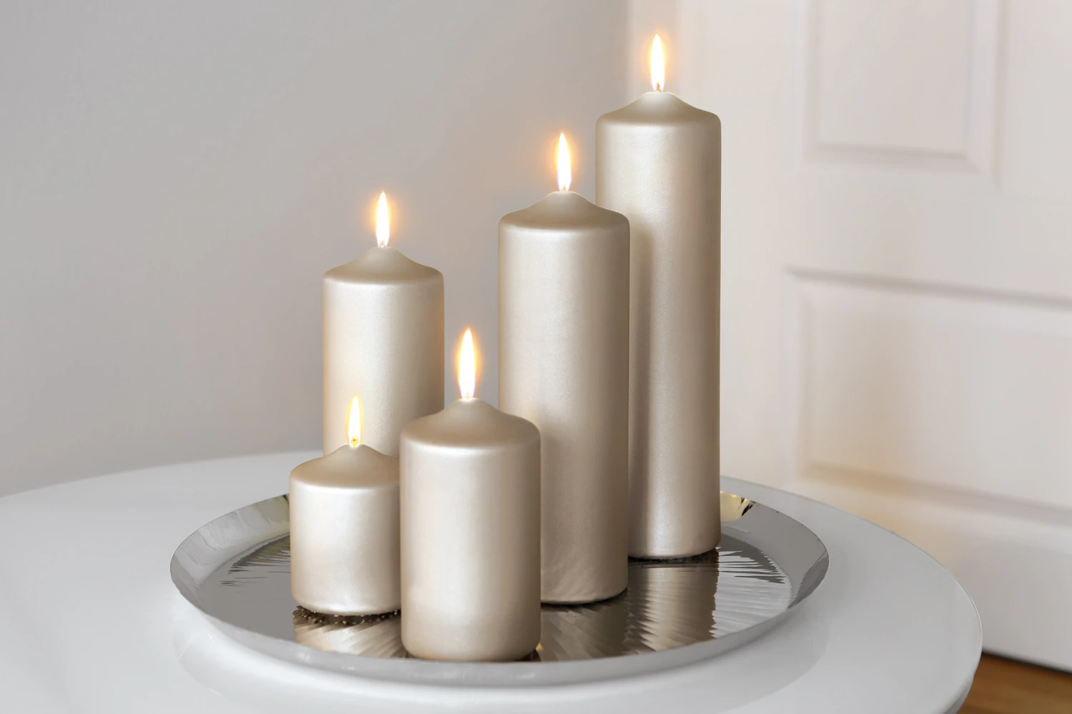 Fink Living Stumpenkerze Metallic Stein H.20cm 2 Fink Living Stumpenkerze Metallic Stein H.20cm – Bild 2