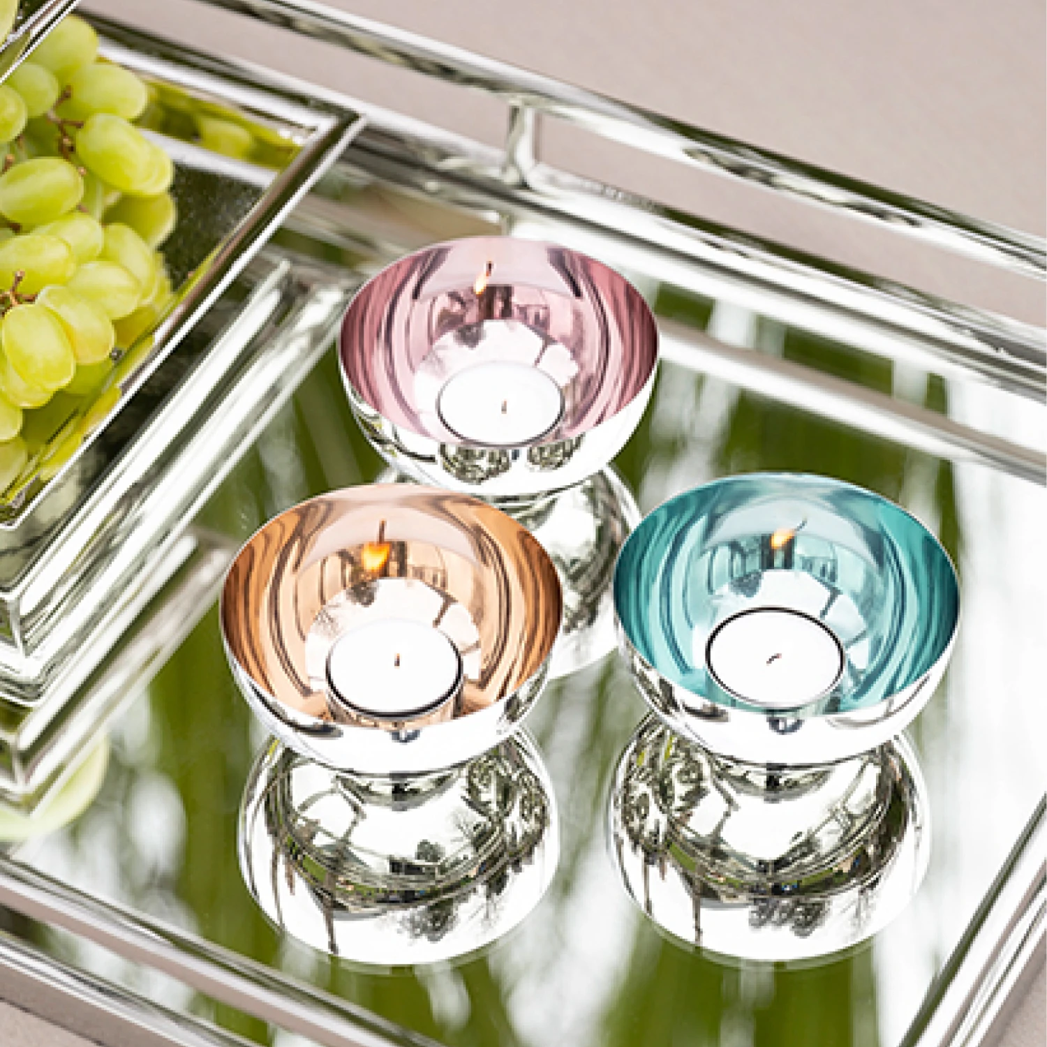 Fink Living Teelichthalter PRIMO Champagner 2 Fink Living Teelichthalter PRIMO Champagner – Bild 2