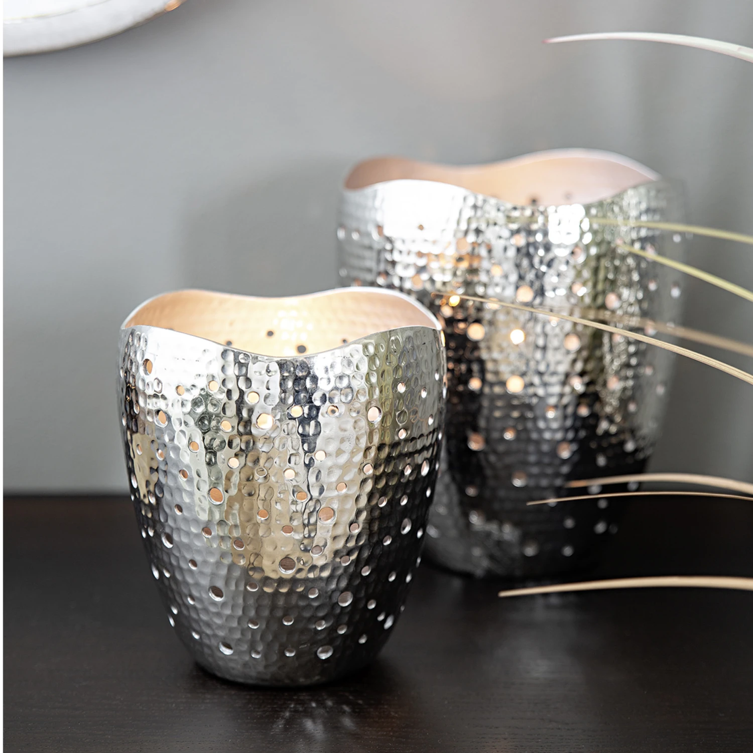 Fink Living Windlicht ELIAS Vernickelt Mittel 2 Fink Living Windlicht ELIAS Vernickelt Mittel – Bild 2