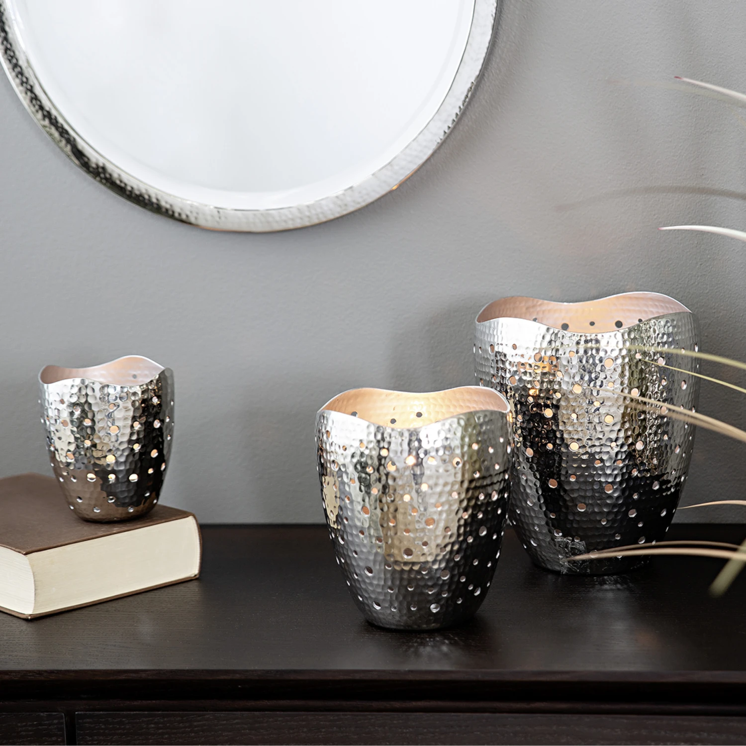 Fink Living Windlicht ELIAS Vernickelt Mittel 3 Fink Living Windlicht ELIAS Vernickelt Mittel – Bild 3