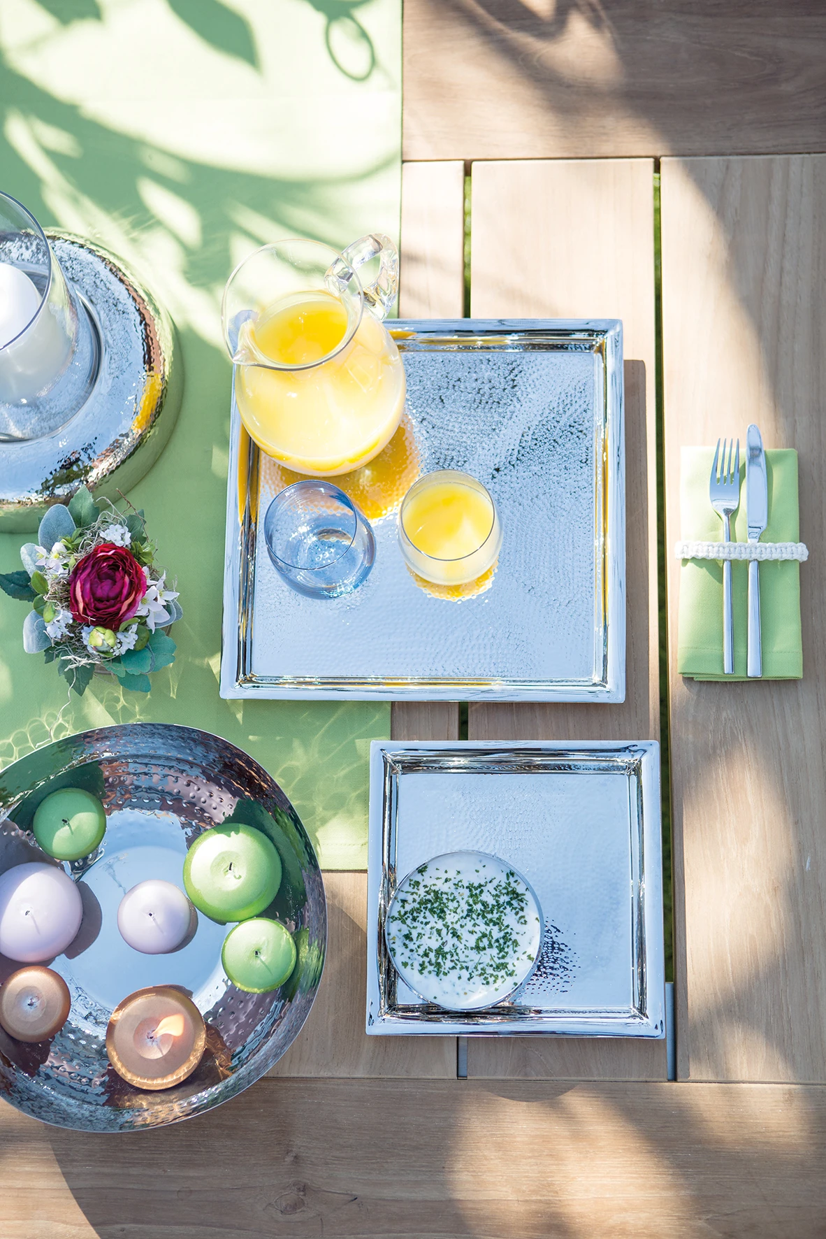 Fink Living Tablett NAGANO I Gehämmert 2 Fink Living Tablett NAGANO I Gehämmert – Bild 2