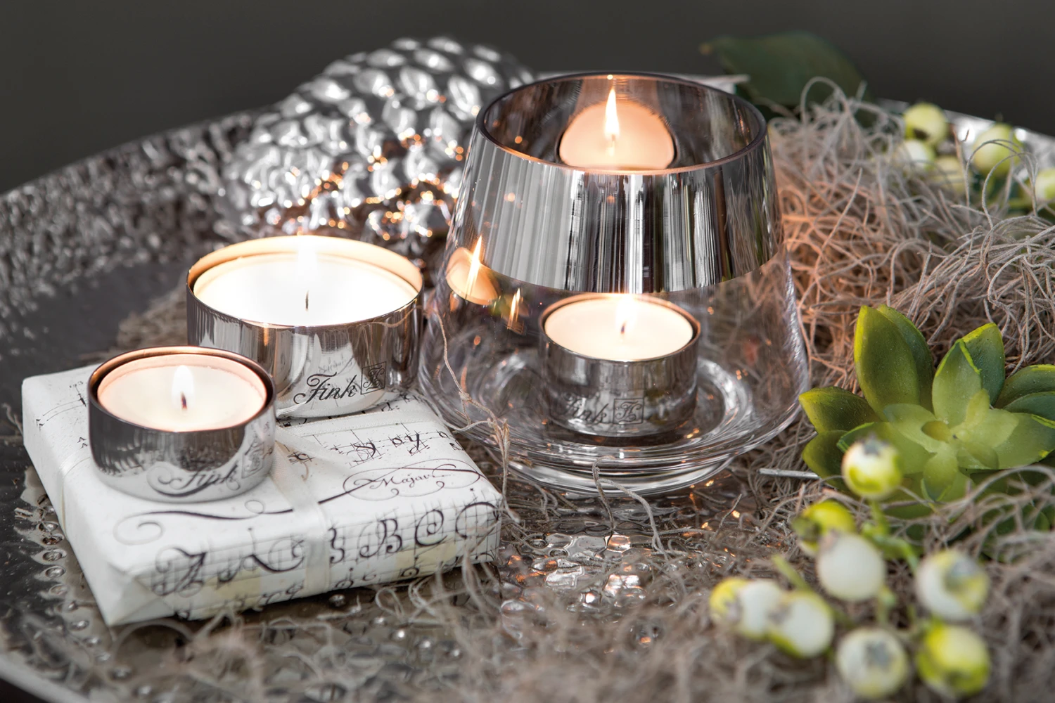 Fink Living Teelichthalter 4er Set Living Edelstahl 2 Fink Living Teelichthalter 4er Set Living Edelstahl – Bild 2
