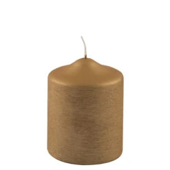 Fink Living Stumpenkerze Gebürstet Gold H.10cm