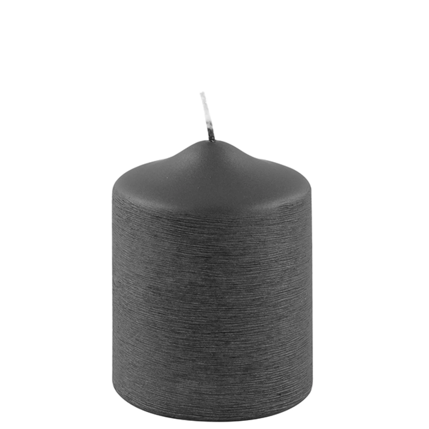 Fink Living Stumpenkerze Gebürstet Grau H.10cm 1 Fink Living Stumpenkerze Gebürstet Grau H.10cm