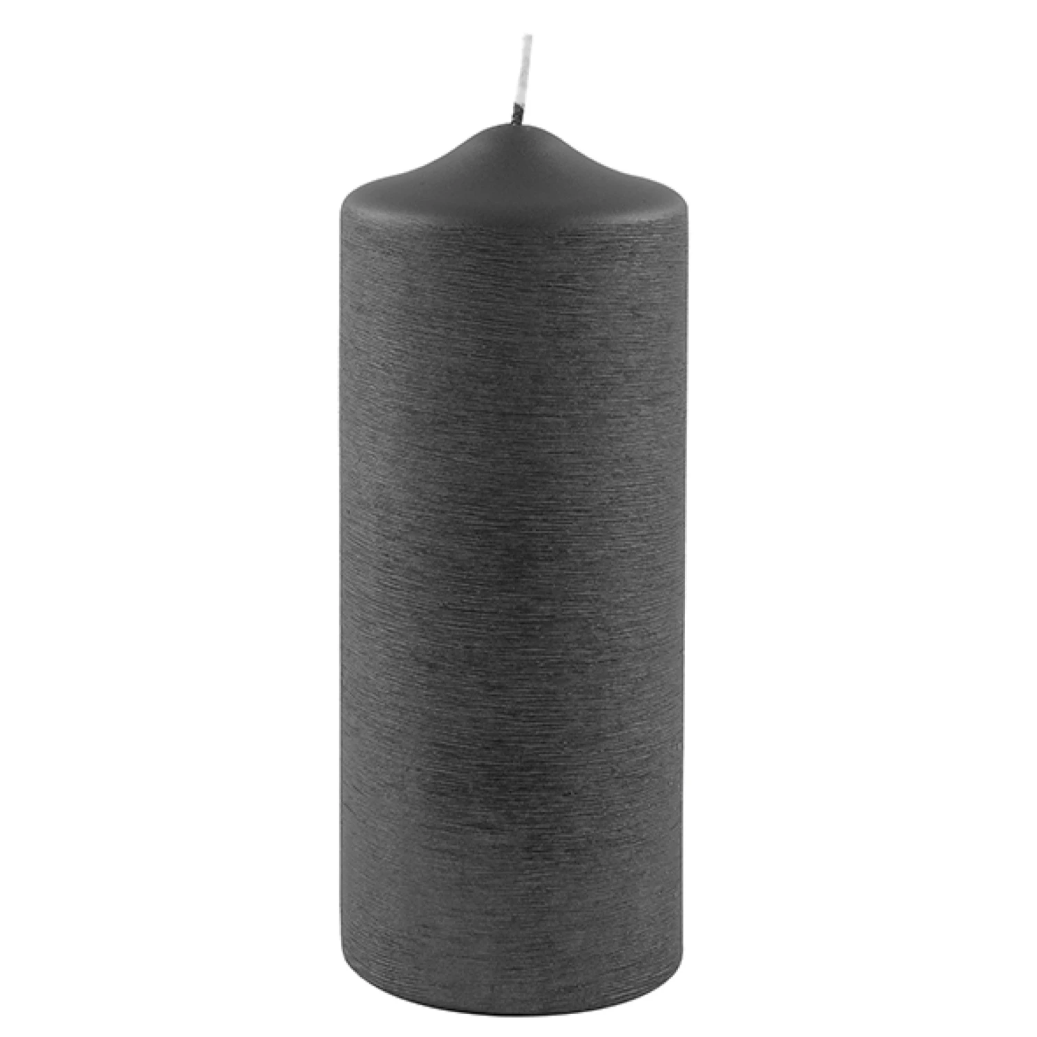 Fink Living Stumpenkerze Gebürstet Grau H.20cm 1 Fink Living Stumpenkerze Gebürstet Grau H.20cm