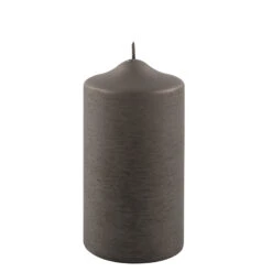 Fink Living Stumpenkerze Gebürstet Mocca H.15cm