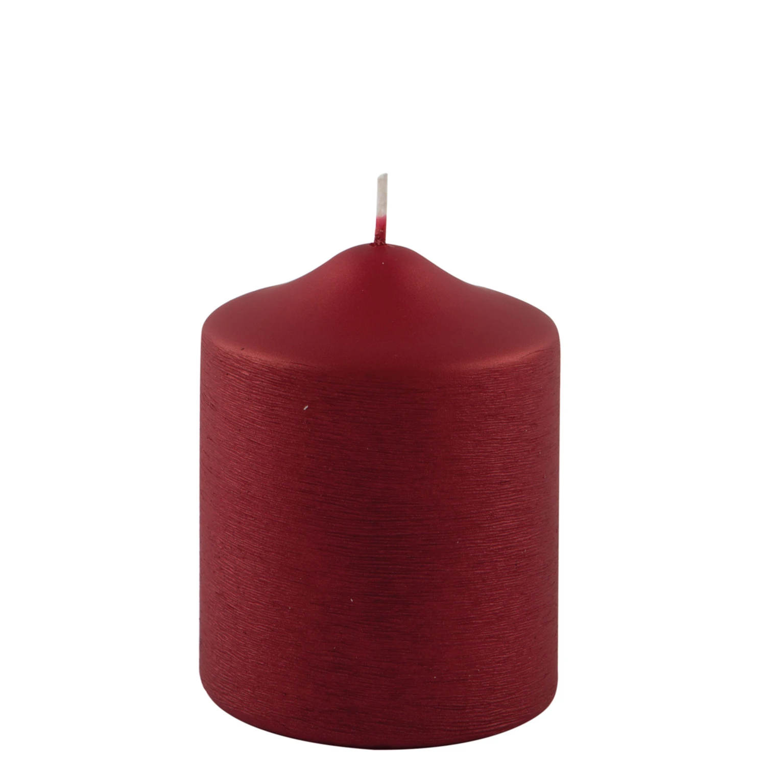 Fink Living Stumpenkerze Gebürstet Rot H.10cm 1 Fink Living Stumpenkerze Gebürstet Rot H.10cm