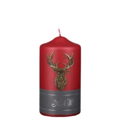 Fink Living Stumpenkerze Hirsch Rot