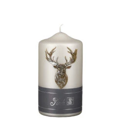 Fink Living Stumpenkerze Hirsch Stein