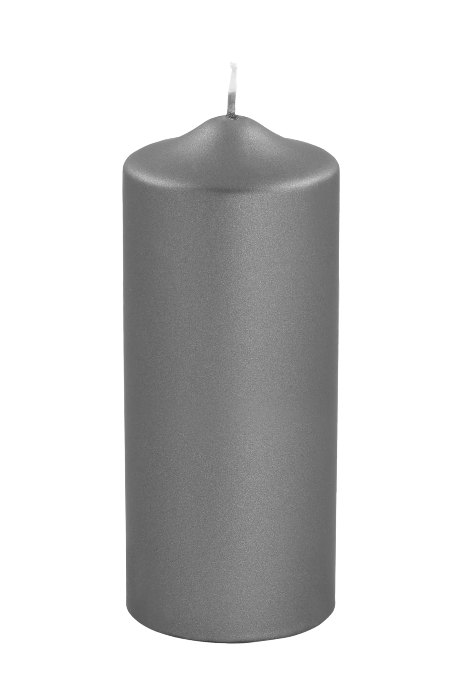 Fink Living Stumpenkerze Metallic Grau H.20cm 1 Fink Living Stumpenkerze Metallic Grau H.20cm