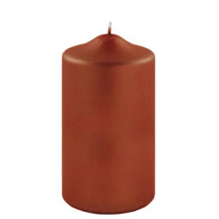 Fink Living Stumpenkerze Metallic Terra H.15cm