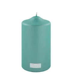 Fink Living Stumpenkerze Metallic Türkis H.15cm