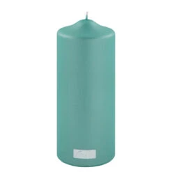 Fink Living Stumpenkerze Metallic Türkis H.20cm